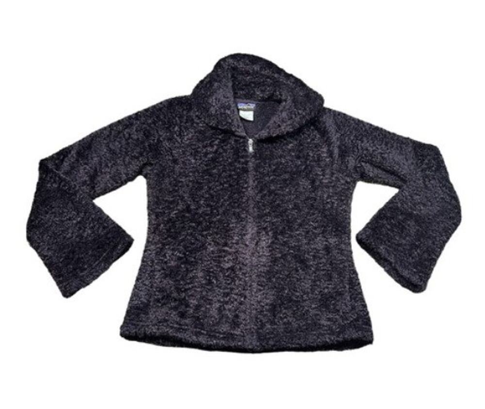 Patagonia Women’s Purple Curly Q Full Zip Shawl Neck Jacket Coat Size Medium